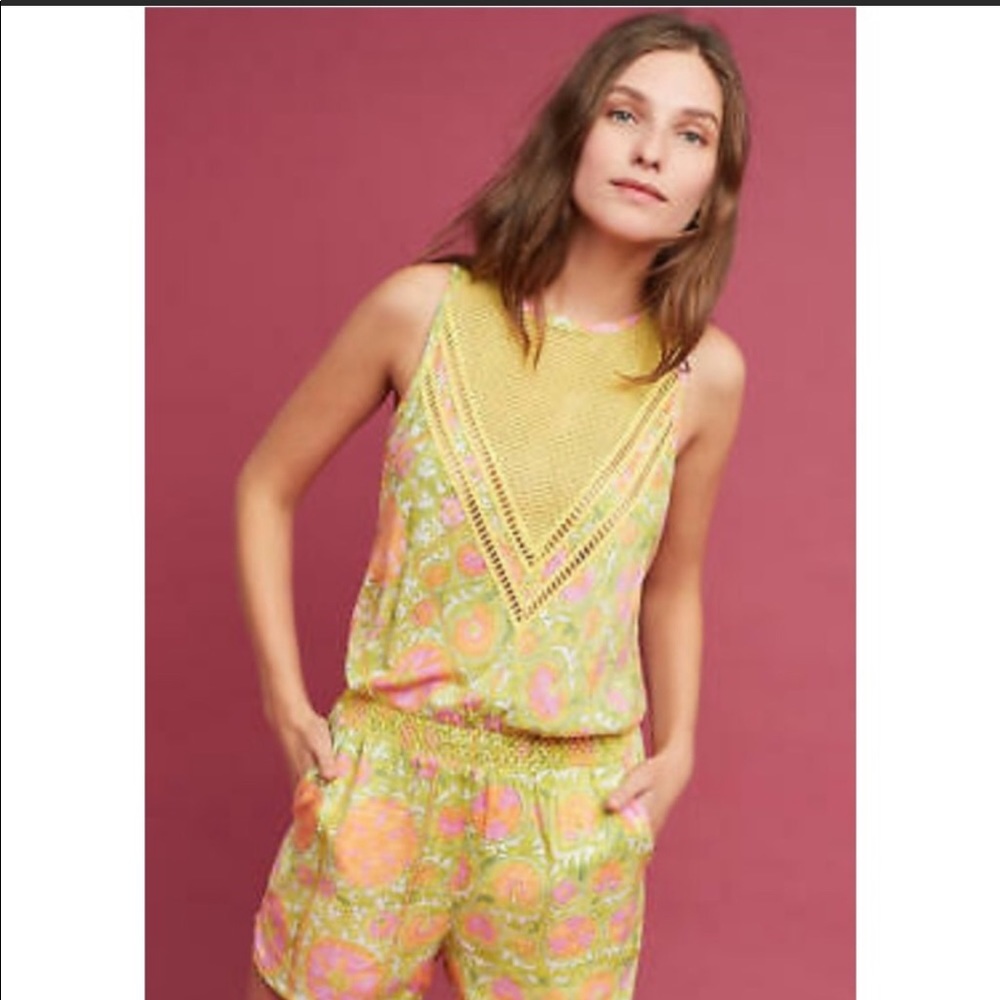 ANTHROPOLOGIE Plenty by Tracy Reese Floral Romper